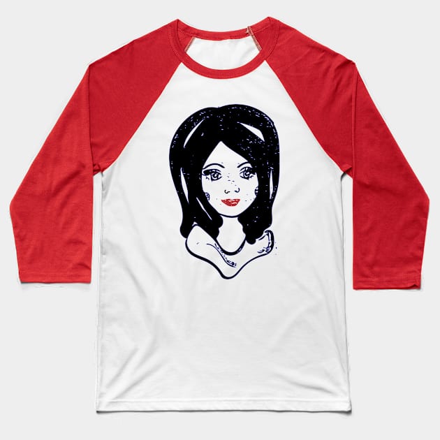 Girl with the Hair Baseball T-Shirt by fruitfulart